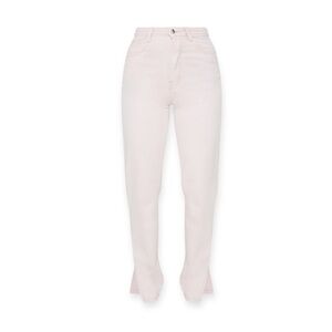Washed Pink Split Hem Jeans